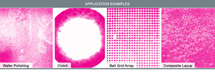 Application examples: water polishing, clutch, ball grid array and composite layup